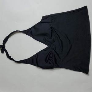 Catalina Halter Tankini Top Black Medium 8-10 Beach Resort